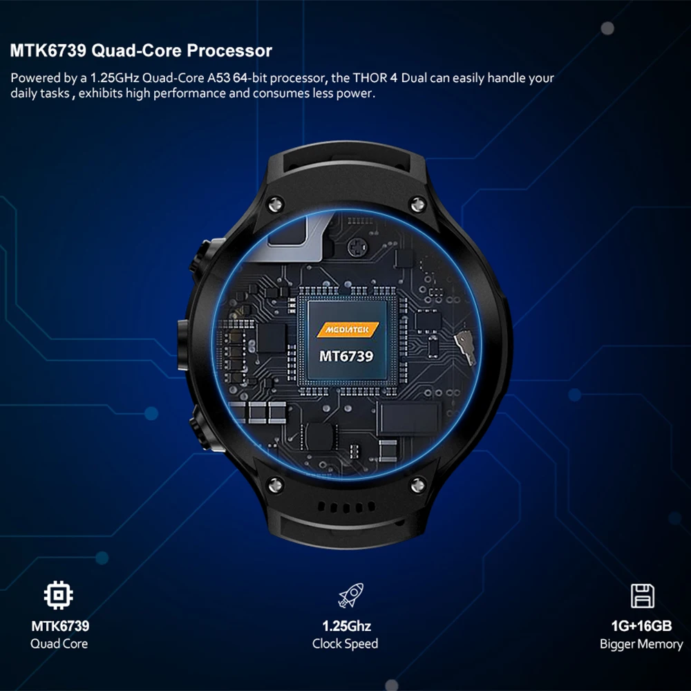 Zeblaze Thor 4 Dual 4g Smartwatch LTE 5MP+ 5MP двойная камера Android часы 1," дисплей gps/GLONASS WiFi сердечный ритм Smartwatch