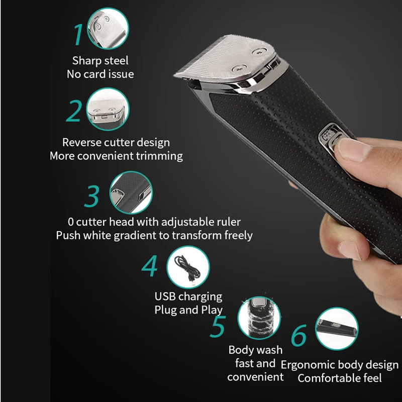 Электрическая машинка для стрижки волос VGR электрические машинки с 0 насадками