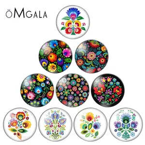 Узоры для народного творчества OMGALA, стеклянные кабошоны с плоской задней поверхностью, 12 мм, 14 мм, 16 мм, 18 мм, 20 мм, 25 мм