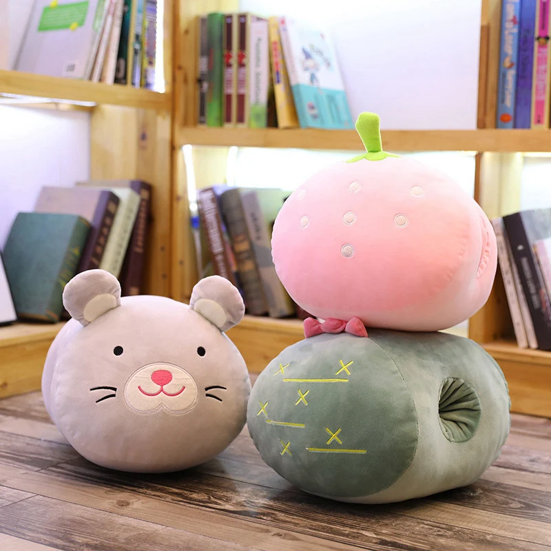 

1pcs Cartoon Plush Pig dinosaur seal unicorn mouse cactus strawberry Hand Warmer Soft Doll Kids Toys Kawaii Sofa Pillow kid Gift