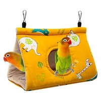 Fashion Plush Bird Hanging Cave Cage Parrot Nest Hammock Hanging Cage Warm Winter Birds Cage Bed Toys Hamster House