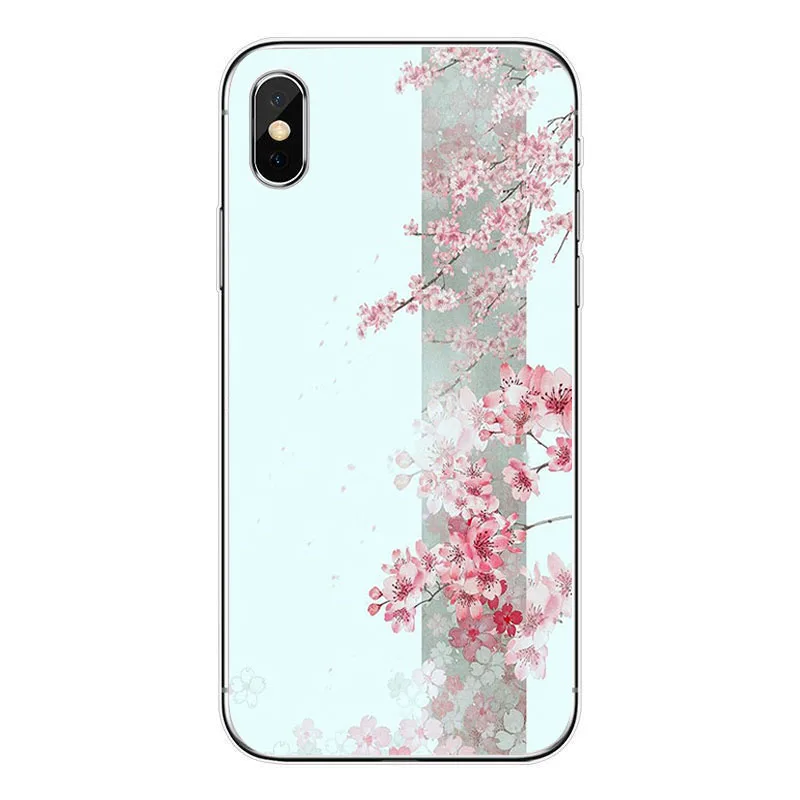 Чехол для телефона с бамбуковыми листьями птицами цветами сливы iPhone 8 7 6 6S Plus 5 5S SE