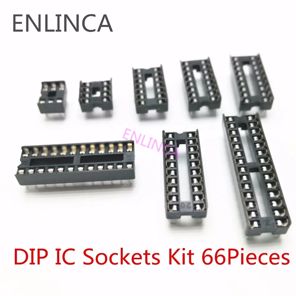 66 шт./лот DIP IC розетки адаптер тип пайки комплект 6 8 14 16 18 20 24 28 Pin DIP8 DIP16