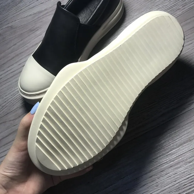 Men Women Couple Casual Genuine Leather Flat Platform Loafers Shoes Male Streetwear Fashion Hip Hop Punk Gothic Cow Shoe | Обувь