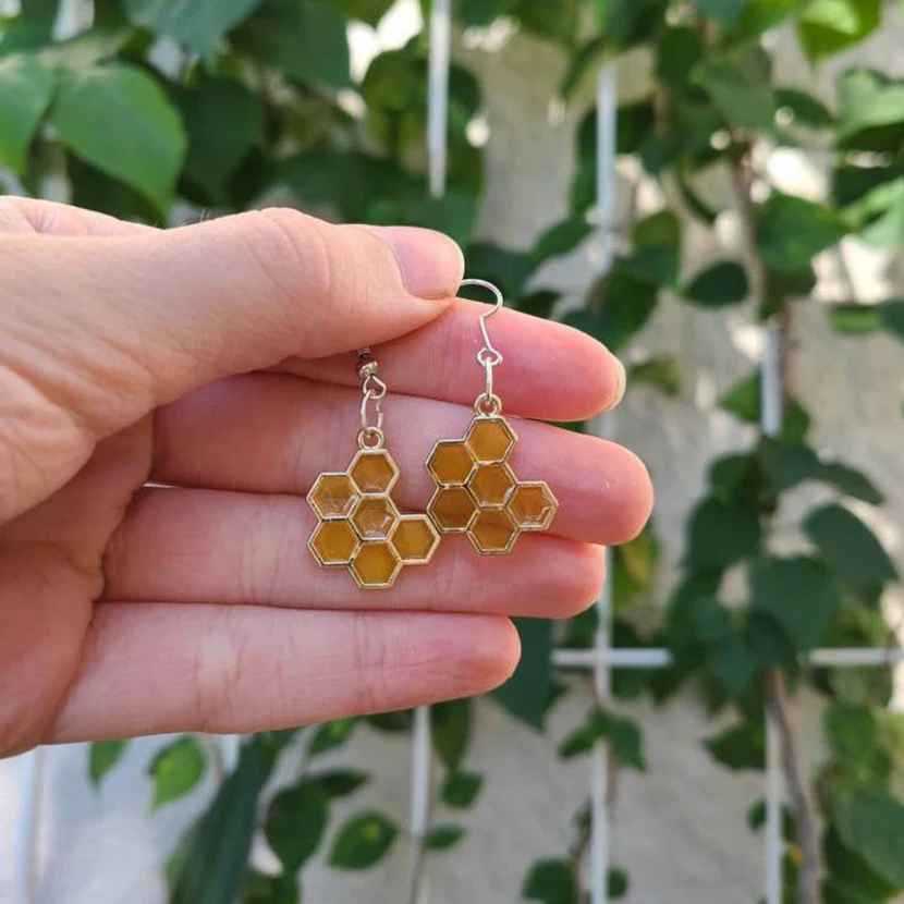 

Woman Dangle Earrings Honeycomb Earrings Gold Plated Jewelry Lightning Offers Unusual Goods Valentines Day Gifts Luxury Design