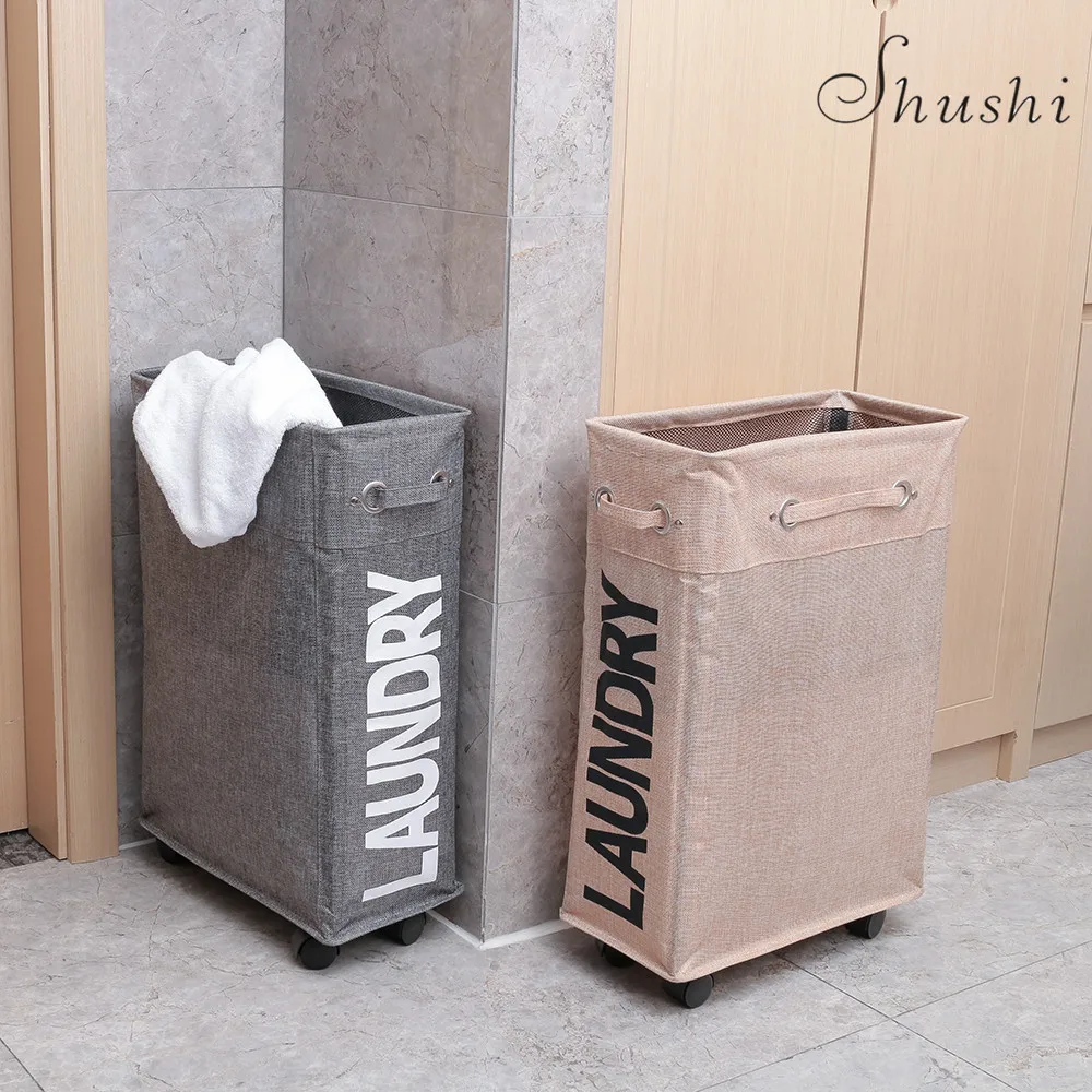 SHUSHI тонкая складная корзина для белья, угловая корзина для белья с тонкой сетчатой крышкой, органайзер для хранения одежды, игрушек
