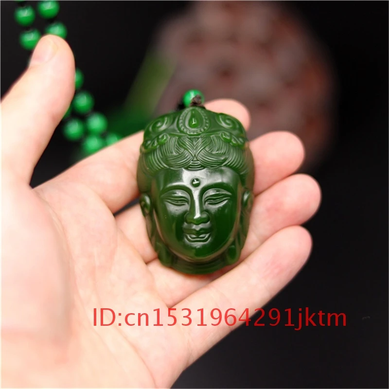 

Jadeite Natural for Hand Men Carved Guanyu Charm Necklace Amulet Women Chinese Jewelry Gifts Jade Green Pendant Fashion