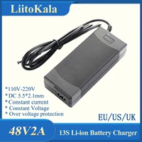 liitokala 13s 48v 2a lithium ion battery pack charger 5 52 1mm universal 54 6v 2a ac dc power supply adapter