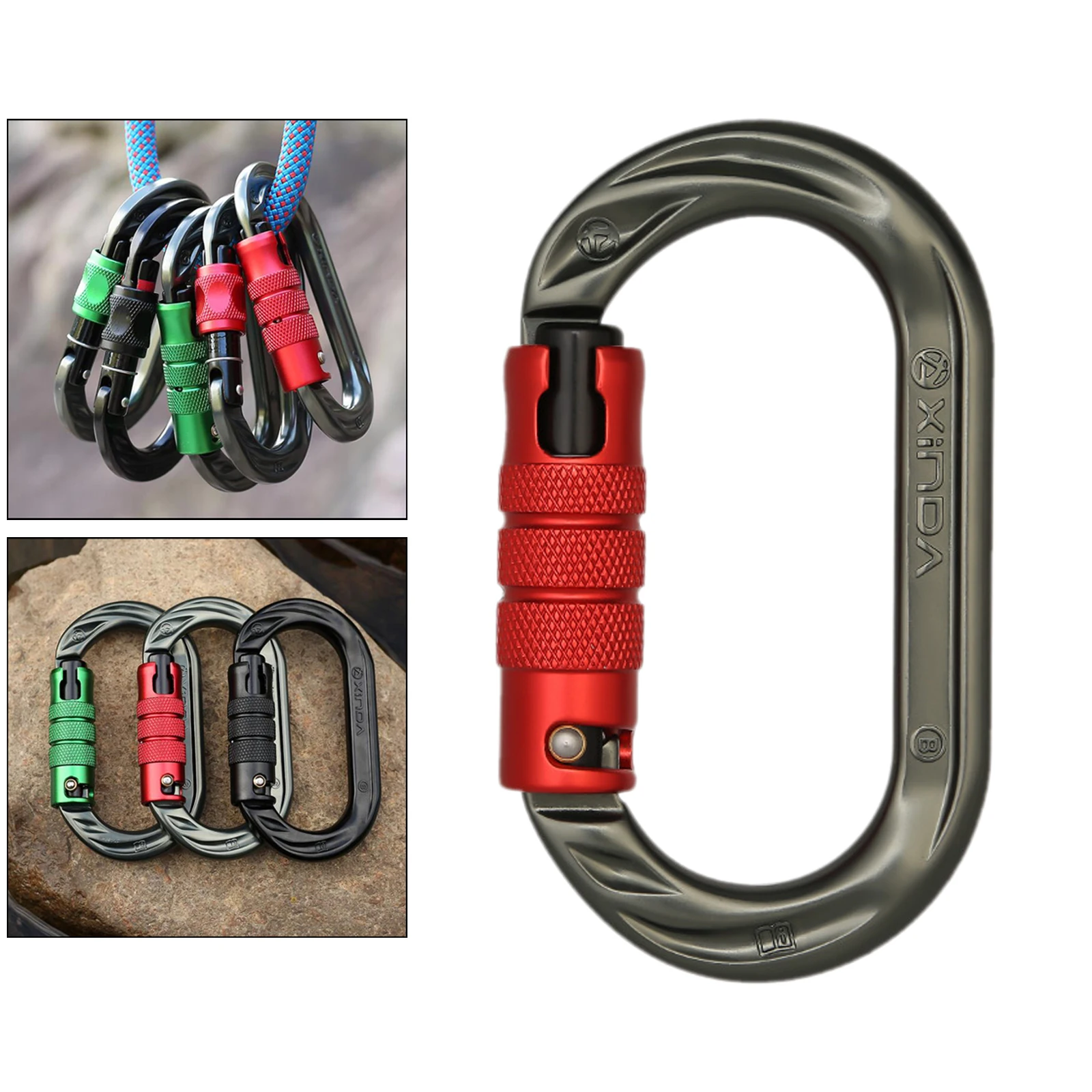 rock climbing carabiner 24kn o shape climbing buckle lock safety lock outdoor camping climbing rappelling canyoning equipment free global shipping