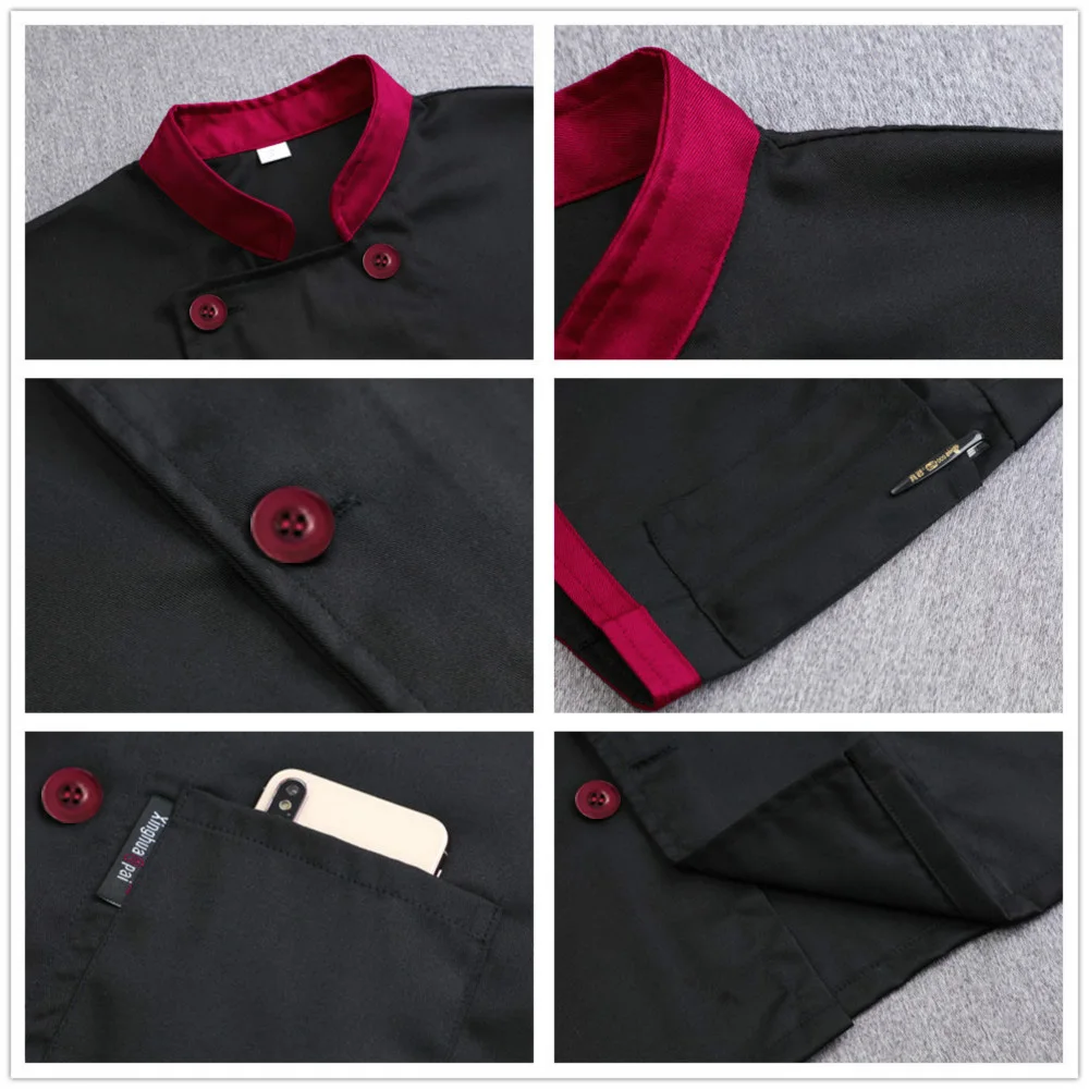 Унисекс с коротким рукавом шеф-повара пальто Ресторан Обслуживание еды Униформа