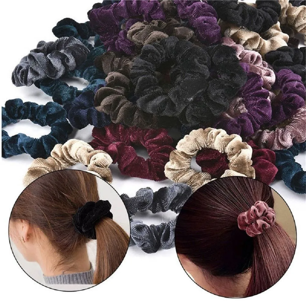 

5 Pcs Velvet Elastic Hair Rope Tie Scrunchie Ponytail Holder Accessories Women Velvet Ponytail Elastic