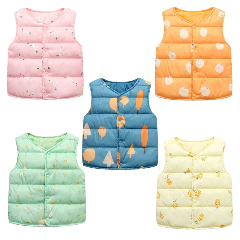 

Осенне-зимний пуховой хлопковый жилет для маленьких мальчиков, детская верхняя одежда, детский жилет, пальто, милая куртка с принтом, детски...