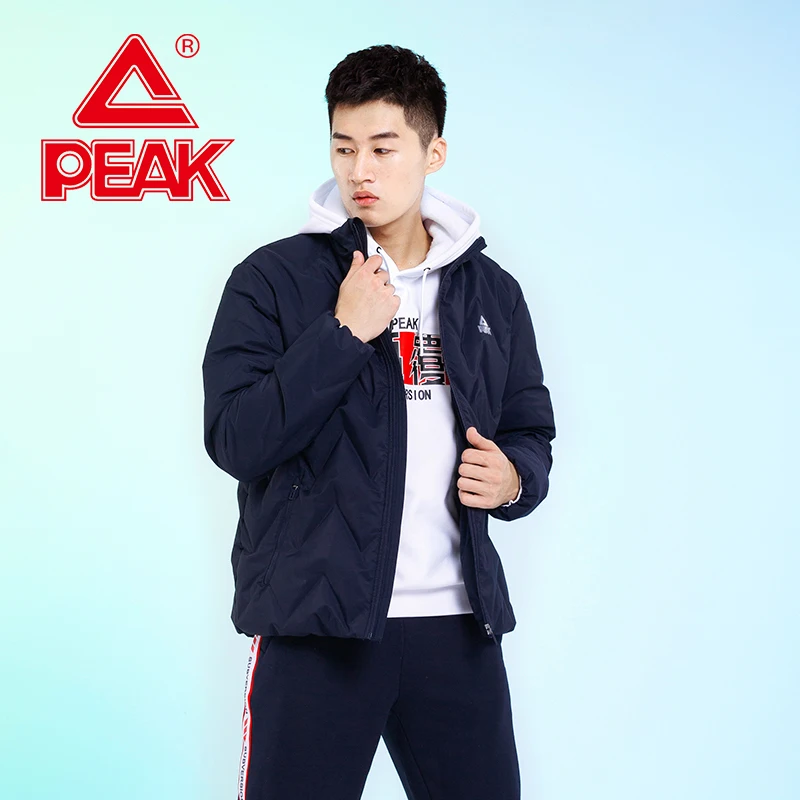 Пик Мужской пуховик 80% серый утиный пух теплая ветрозащитная куртка спортивный