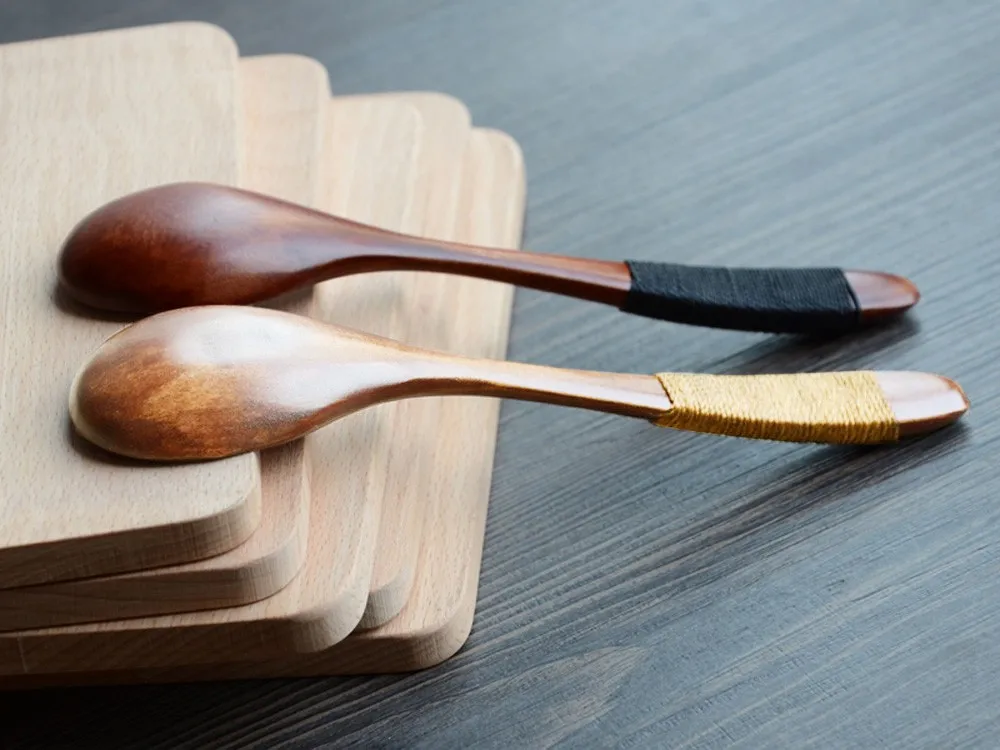 2018 Лот деревянная ложка бамбуковая кухонная посуда инструмент суп чайная