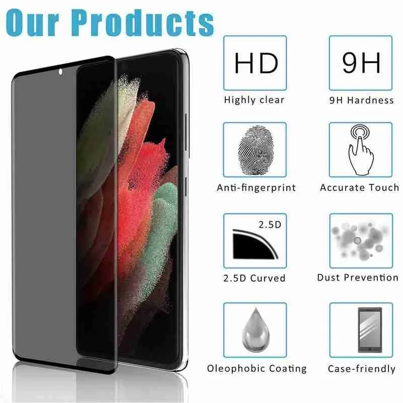 

Anti Tempered Glass For Samsung S21 / Samsung S21 plus / Samsung S21 Ultra 5G Privacy Anti Glass Screen Protector