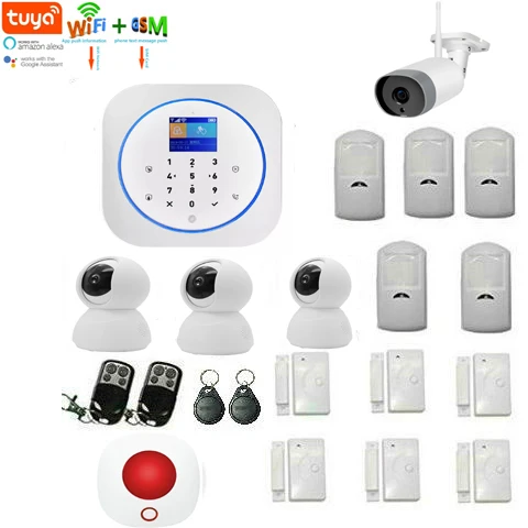 Беспроводная домашняя охранная Wi Fi GSM GPRS Сигнализация приложение TUYA