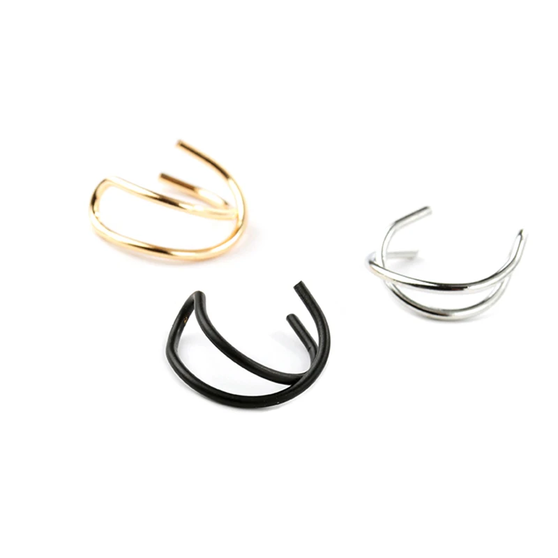 1 шт. модные простые двойные C хряща не Пирсинг манжеты клип на ухо Серьги Подарки