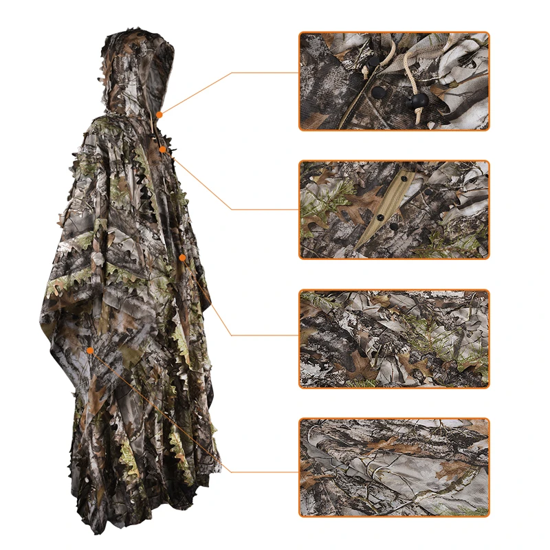 Ghillie Костюмы снайперская охотничья одежда 3D бионическая Кленовая Униформа Cs