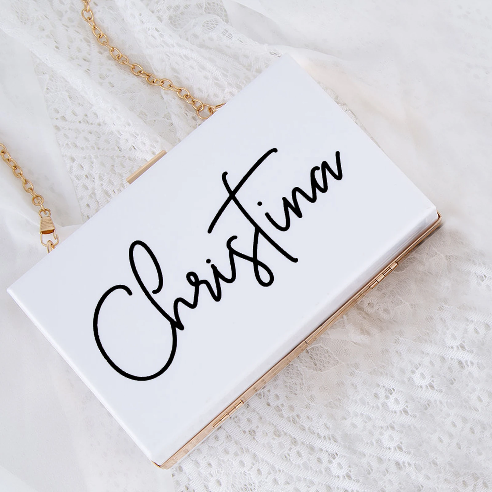 Индивидуальный акриловый клатч персонализированная вечерняя Женская сумочка