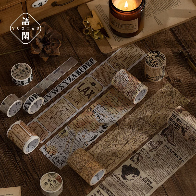 

Travel Notes Collection Washi Tape Retro Paper Diy Planner Masking Tape Adhesive Tapes Stickers Decorative Stationery Tapes