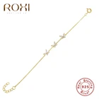 ROXI элегантный мини-кристаллы Три браслеты с бабочками для женщин золотые браслеты цепи 925 стерлингового серебра Браслет Ювелирные изделия Чехол для телефона на руку