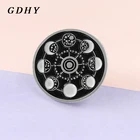 Эмалированные булавки GDHY Moon change, черный значок для броши, булавка на лацкан, Готическая бижутерия, подарок для астрономических любителей Brosche