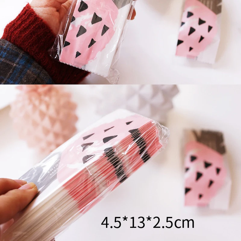 

50Pcs Pineapple Plastic Candy BagsThick Pineapple Crispy Bags Creative Baking Cake Cookie Candy Packaging Gift Paper Bag Pink