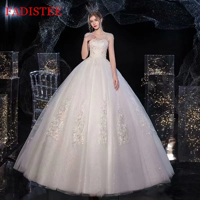 

Vestidos De Novia платье Plus Size Wedding Dress V-Neck Cap Sleeves Beading Lace Appliques Bridal Gowns Robe De Mariage