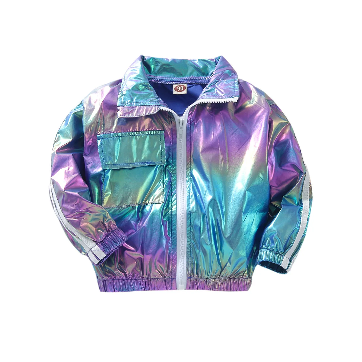 

Детская блестящая куртка на молнии, куртка в Корейском стиле для мальчиков и девочек, весна-осень 2021