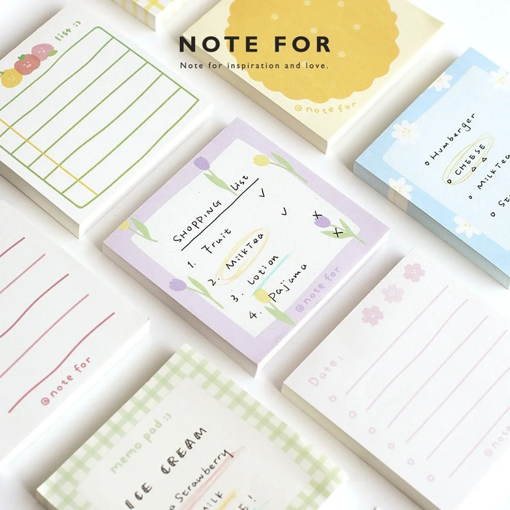 

100pcs/lot Memo Pads Sticky Notes Time Show Saper Junk Journal Scrapbooking Stickers Milk Salt GirlOffice School stationery