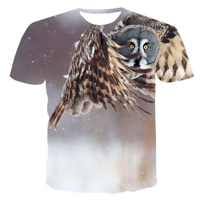 

New Men'S Animal T-Shirt Fashion New Summer Men'S Short-Sleeved T-Shirt Casual 3d Bird Pattern Printing Breathable T-Shirt For