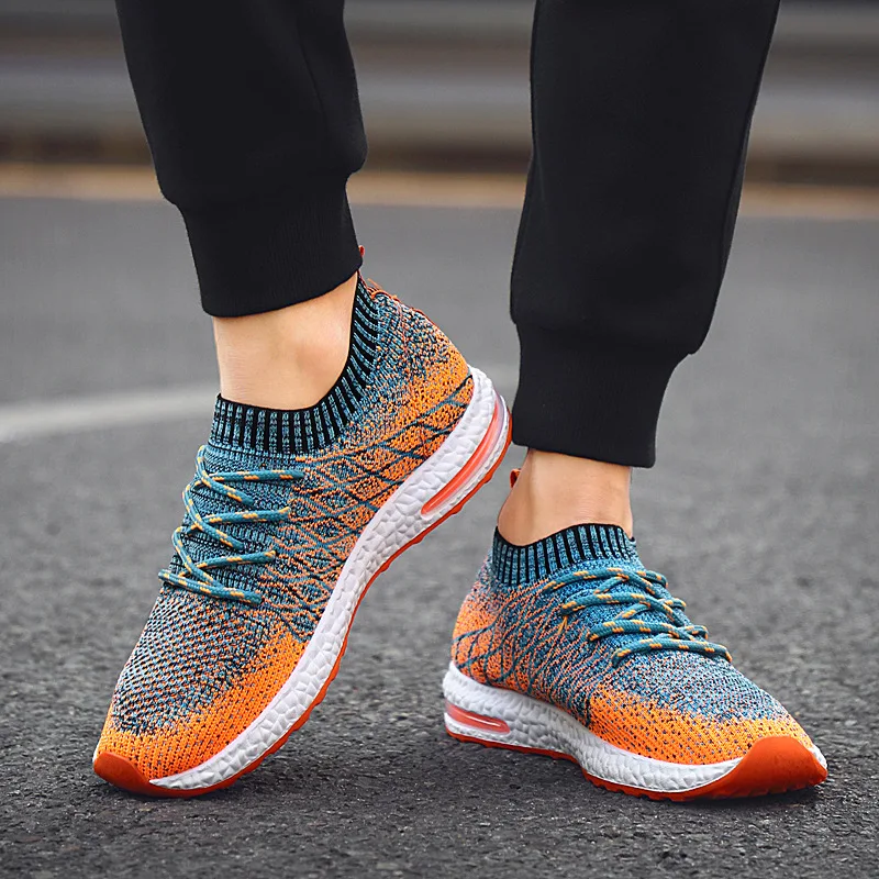 

2021 Men Shoes Beathable Air Mesh Men Casual Shoes Slip on Summer Sock Shoes Men Sneakers Tenis Masculino Adulto Plus Size 39-44