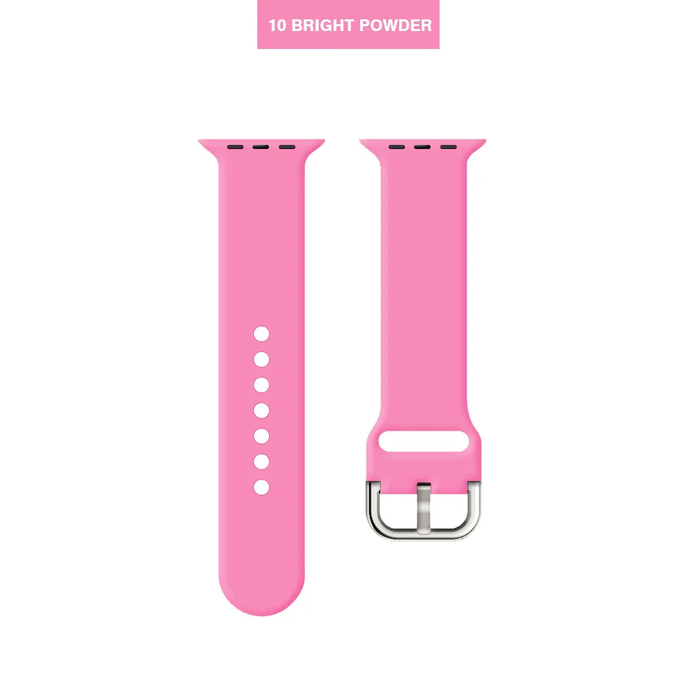 Bright powder Мягкий силиконовый сменный спортивный ремешок для 38 мм Apple Watch Series1 2 42 мм наручный браслет ремешок для iWatch Sports Edition MU SEN - Цвет ремешка: Bright powder