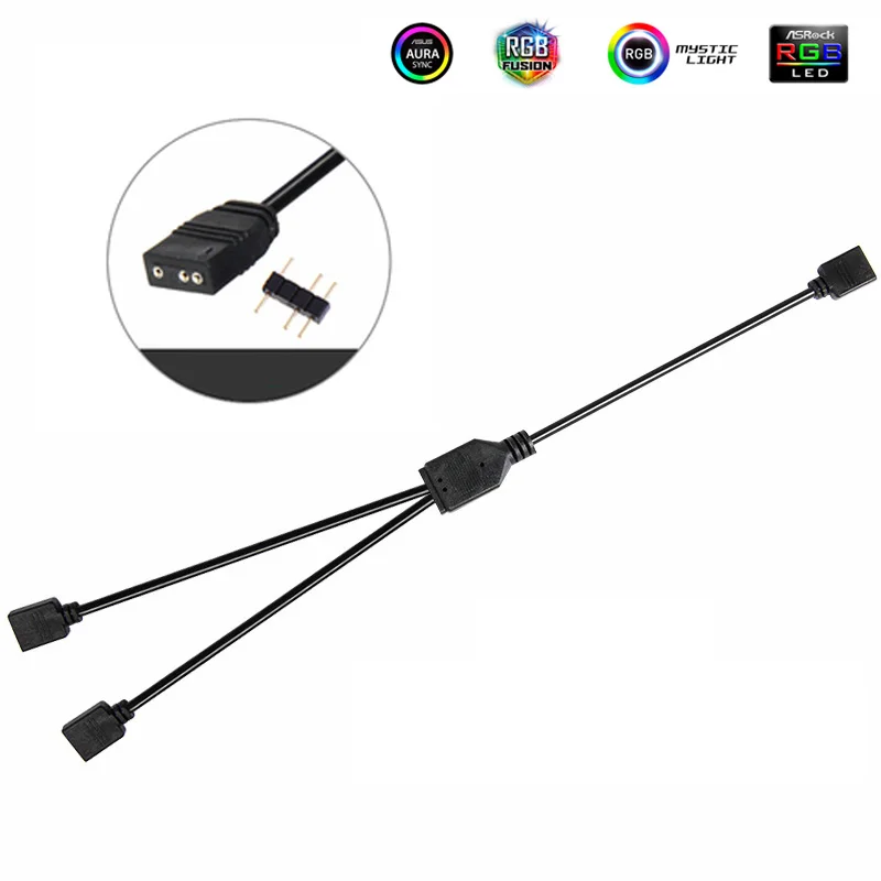 1-2 3Pin 5V Материнская плата AURA RGB Интерфейс 12 V/5 V прибор приемно-D-RGB синхронизации концентратор передачи мм, удлиняющий кабель, для ASUS GIGABYTE MSI - Цвет лезвия: 1-2 3Pin 5V