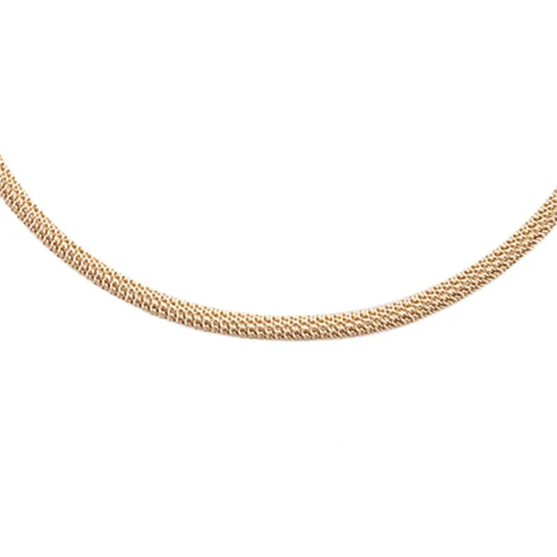 Новое простое металлическое ожерелье в форме веревки золотистые серебристые