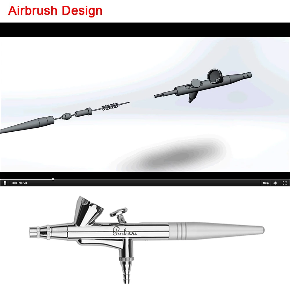 Белый Аэрограф с компрессором 0 4 мм аэрограф косметика для ногтевого дизайна
