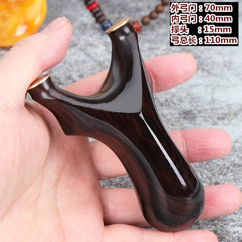 

2021 Portable Quality Slingshot Solid Wood Log Head Handmade Outdoor Adult Sports Toys Flat Leather High Precision Catapult