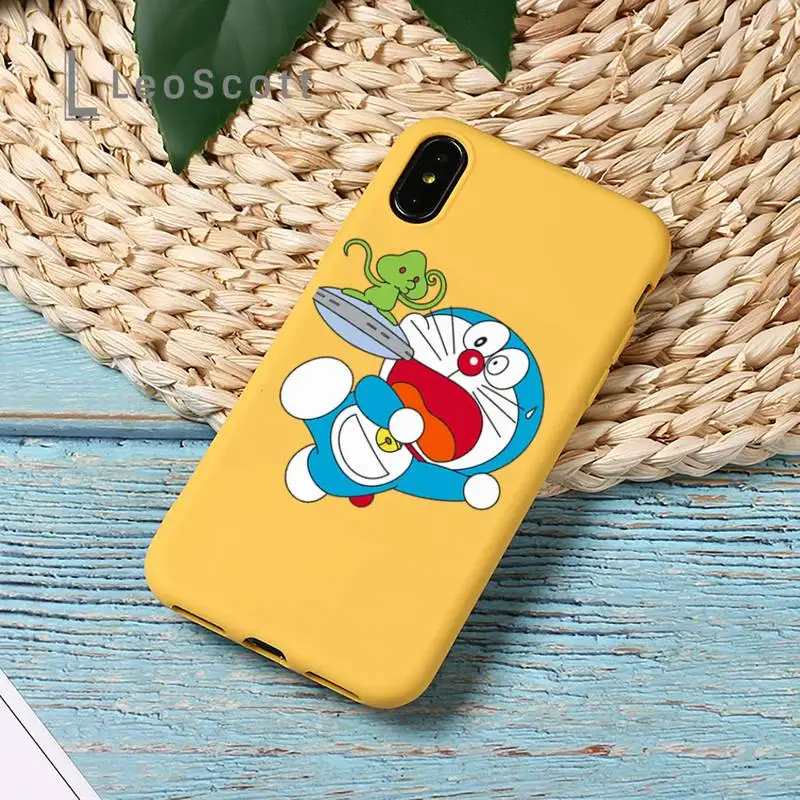 

Doraemon cute cartoon Phone Case Candy Color for iPhone 11 12 pro XS MAX 8 7 6 6S Plus X SE 2020 XR