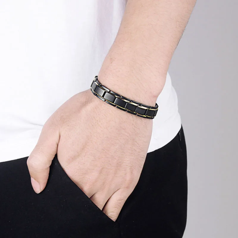 Браслеты магнитные из нержавеющей стали для лечения артрита регулируемые мужчин
