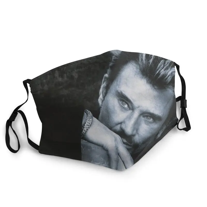 

Trendy Johnny Hallyda Face Mask Unisex Adult Anti Haze French Rock Singer Mask Protection Respirator Non-Disposable Mouth Muffle