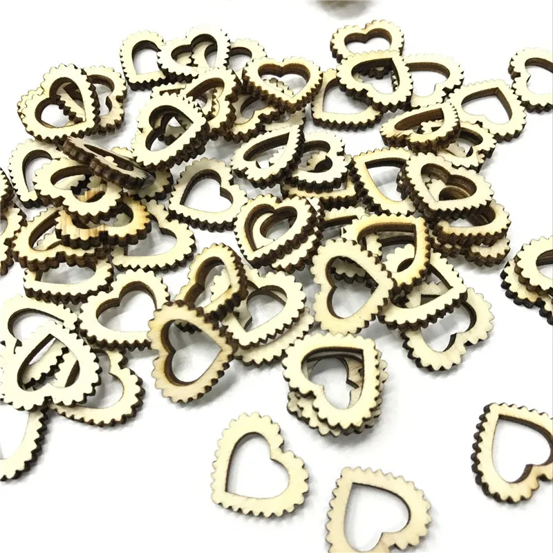 

Blank Hollow Wooden Heart Embellishments Crafts DIY Wood Craft