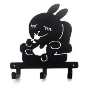 style 2 Original Design Funny Cartoon Rabbit Shaped Metal Robe Hook Coat Hat Bag Wall Hanger Decorative Wall Hooks - Цвет: style 2