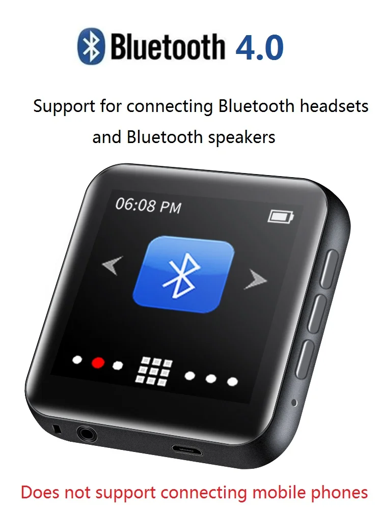Новейший портативный музыкальный плеер RUIZU A02 Bluetooth 4 0 MP3 с сенсорным экраном и
