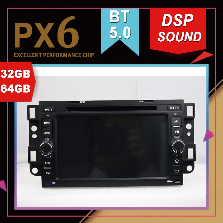 Автомобильный мультимедийный GPS навигатор PX6 на Android 9 0 для Chevrolet Aveo Epica Captiva 2006 12 DSP