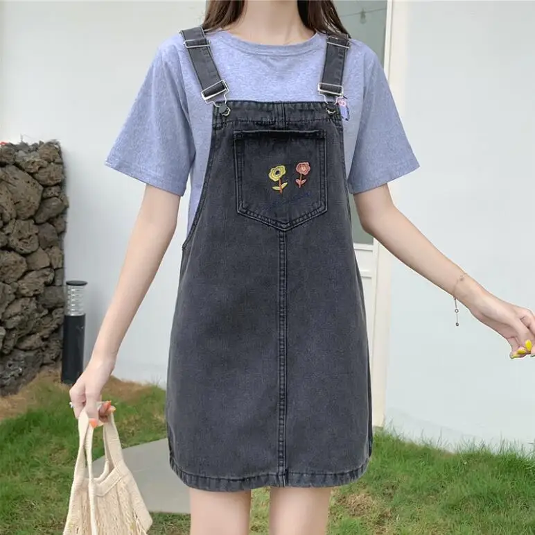 Летнее Ковбойское платье с вышивкой платья на бретельках цветочной свободный