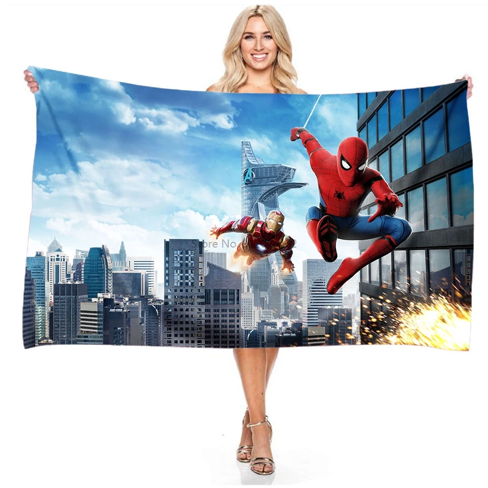 

Горячая Распродажа, пляжное полотенце с 3D-принтом Человека-паука, банное полотенце, плавательное полотенце для взрослых, детские подарки, ж...