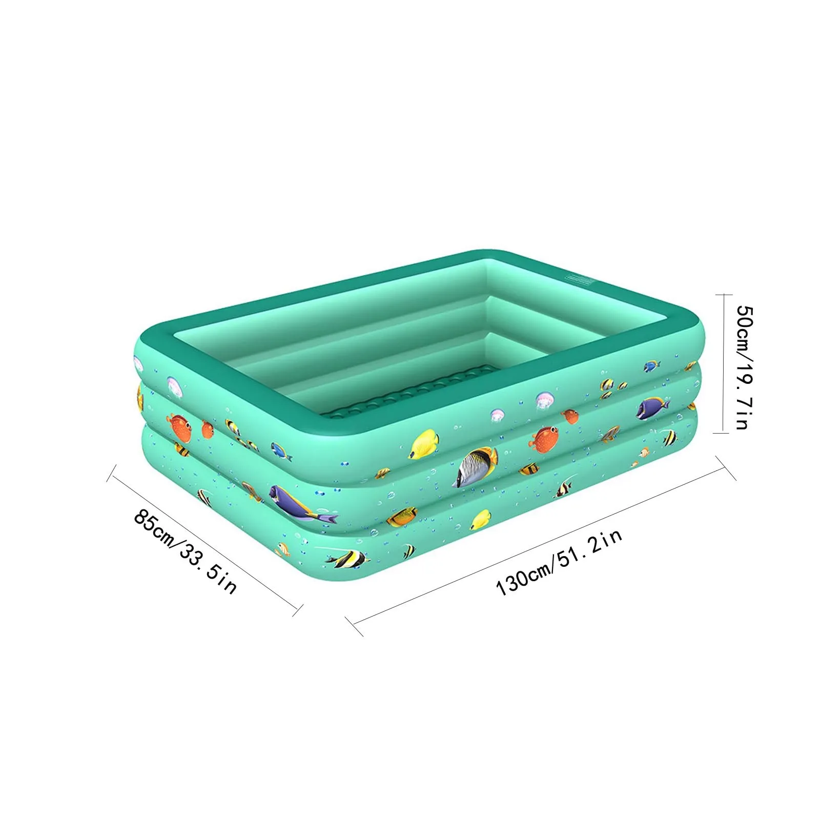 

Paddling Pools For Kids Small, 130 X 85 X 50cm Inflatable Rectangular Kids Pool Bath Pool Toy Baby Swimming Pool Baby Bathtubs