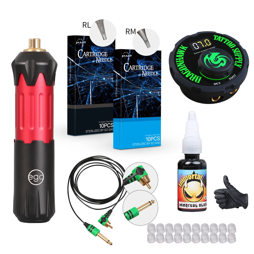 Dragonhawk эго мотор роторная ручка тату машина набор татуировки комплект Топ