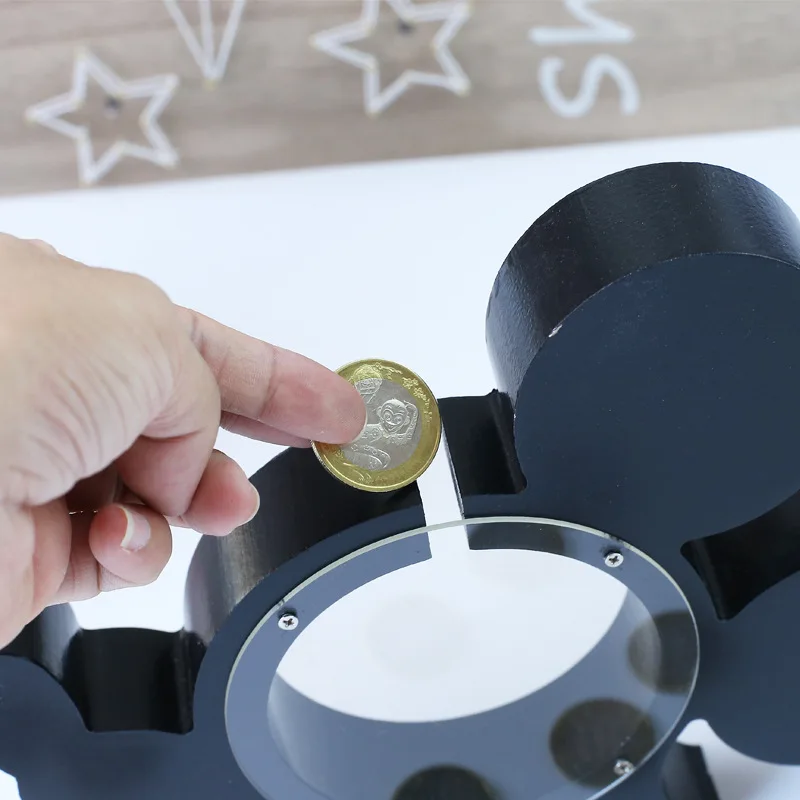 INS мышь копилка деревянная животные для денег Ins скандинавский стиль прозрачная