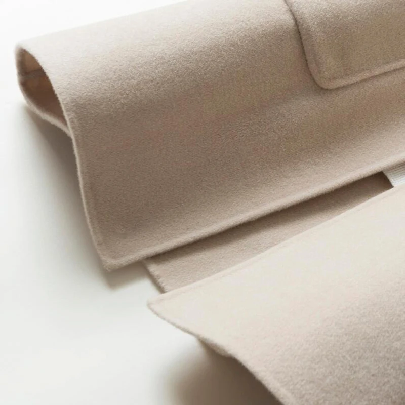 Женское двустороннее кашемировое пальто приталенная Длинная шерстяная куртка в